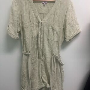 Koko and Mason Light Green Button-Up Romper